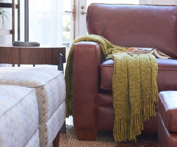 Closeup of Meyer Sofa and Eve Chairs